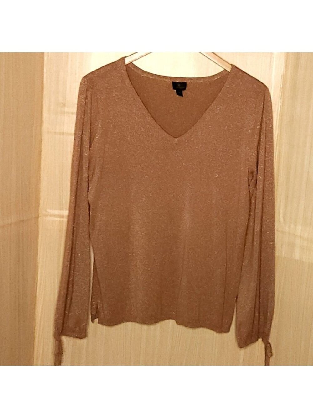 Worthington Womens Rose Gold Shimmer Lightweight Sweater XL